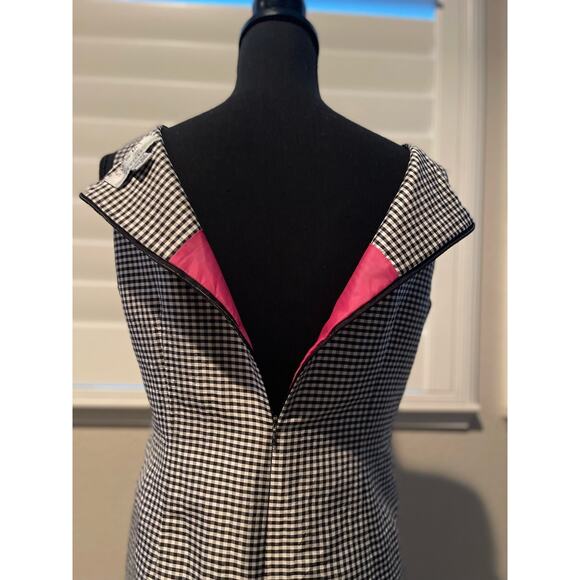 Shomi Silk Gingham Dress Size 6 Zipper Closure Size 6 - Picture 5 of 6